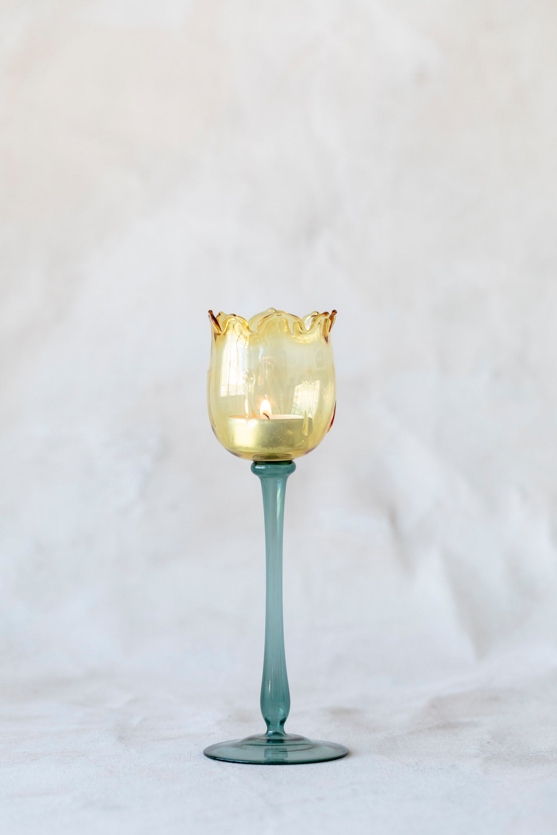 Eternal Bloom Candle Holders in Yellow/Dark Green