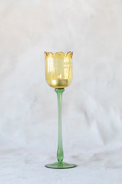 Eternal Bloom Candle Holders in Yellow/ Green